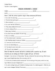 English Worksheet: Worksheet about questions tags and so y neither