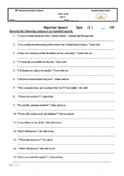 reported speech quiz 