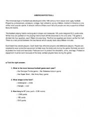 English Worksheet: American football