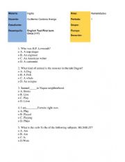 English Worksheet: English test 
