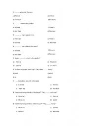 English Worksheet: There to be