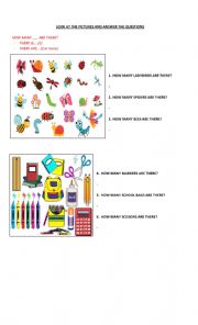 English Worksheet: There is and there are questions. 