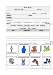 English Worksheet: 8th Grade- Fashion and Body Image