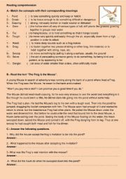 English Worksheet: The frog and the mouse