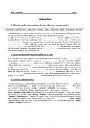 English worksheet: Language tasks level 1