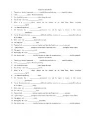 English Worksheet: Adjectives and adverbs 