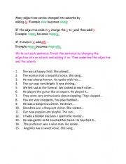 English Worksheet: Making adverbs from adjectives