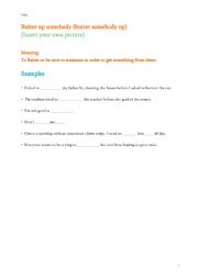 English Worksheet: Idiom_butterup