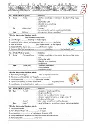 English Worksheet: Homophones
