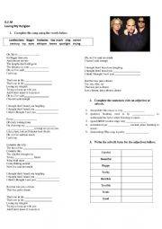 English Worksheet: REM - Losing My Religion (Worksheet)