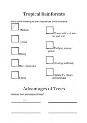 English Worksheet: ESL tree uses and production
