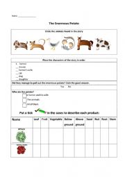 English Worksheet: Updated Project - The Enormous Potato