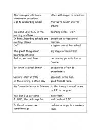 English Worksheet: GoGetter 2 Unit 1 Reading Match the halves of the sentences
