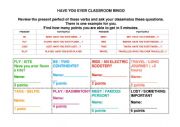 English Worksheet: Have you ever classroom quiz