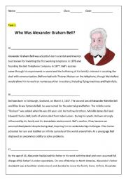 Alexander Graham Bell Reading Comprehension 