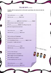 English Worksheet: tell me why the beatles