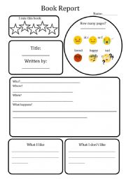 English Worksheet: Book report