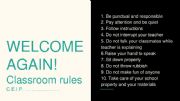 English Worksheet: Classroom rules