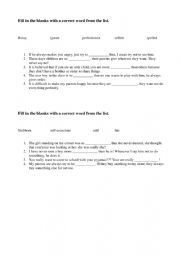 English Worksheet: personality adjectives