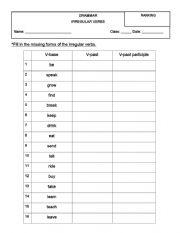 IRREGULAR VERBS