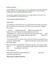 English Worksheet: FCE Story Writing