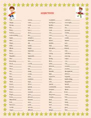 Adjectives list.