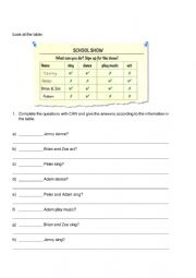 English Worksheet: CAN vs. CAN�T