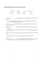 English Worksheet: personality adjectives