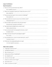 English worksheet: Revision Lesson 31-40