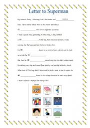 English Worksheet: letter to superman