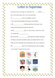 English Worksheet: letter to superman