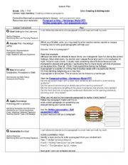 English Worksheet: I can follow the elements of a paragraph to proof-read and edit my work.