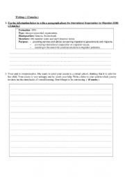 English Worksheet: Guided writing activity + Free writing