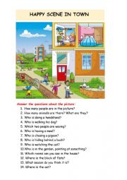 English Worksheet: Set of picture description exercises