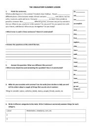 English Worksheet: The obligatory summer lesson