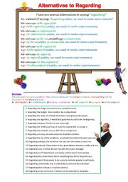 English Worksheet: Discourse Markers - Alternatives to 