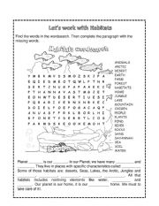 English Worksheet: Lets work with Habitats