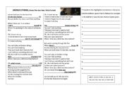 English Worksheet: Reported Speech Song Activity