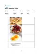 English Worksheet: recipe vocabulary