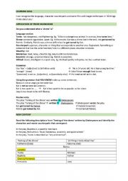 English Worksheet: I can recognise the language, character counterparts and some film and images techniques in �10 things I hate about you�.