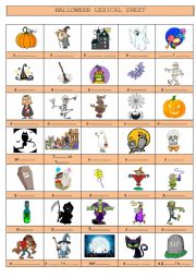 Halloween Lexical Sheet & keys