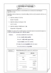 English Worksheet: Adverbs of manner