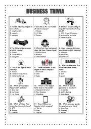 English Worksheet: Business Trivia