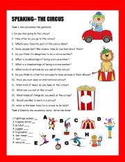 English Worksheet: Talking about the Circus - Speaking Activity