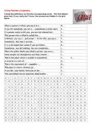 English Worksheet: Talking about crime stories