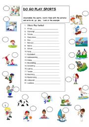 English Worksheet: Do Go Play unscramble