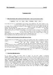 English worksheet: Language tasks level 1