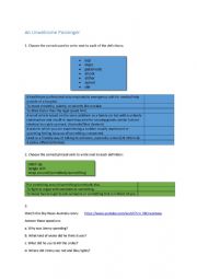 English Worksheet: Unwelcome Passenger