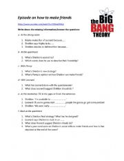 English Worksheet: How to make Friends (Sheldon�s algorithm) The Big Bang Theory