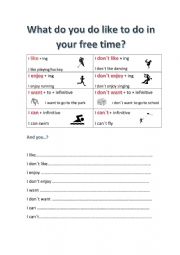 Free time activities with ing or infinitive or to plus infinitive